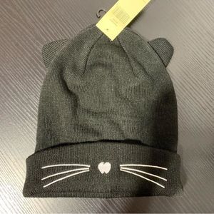 NEW Collection18 Black Cartoon Cat Embroidered Knit Hat